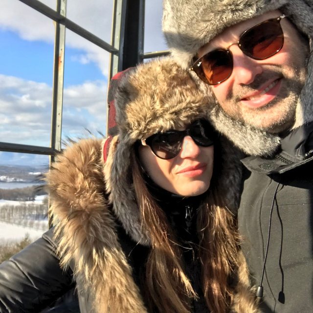 A winter selfie with my now-wife